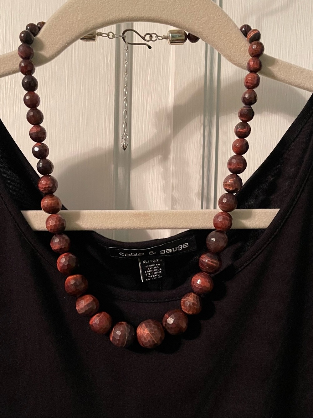 Jay King Mine Finds Faceted Red Tigers Eye Beaded Necklace
